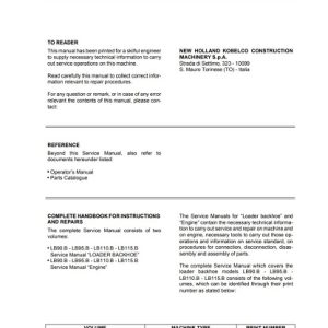 New Holland LB90.B-LB115.B Loader Backhoe Service Manual