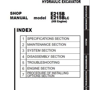 New Holland E215B , E215BLC Crawler Excavator Service Manual