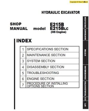 New Holland E215B , E215BLC Crawler Excavator Service Manual