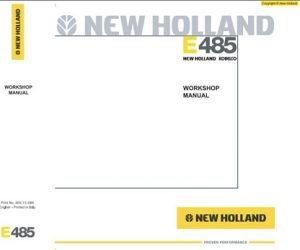 New Holland Kobelco E485 Crawler Excavator Service Manual