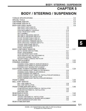 2013 Polaris RANGER RZR XP 900 RZR XP4 900 Service Manual