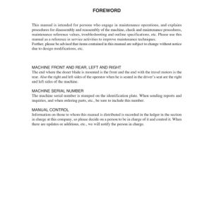 Takeuchi TB28FR Mini Excavator Service Manual