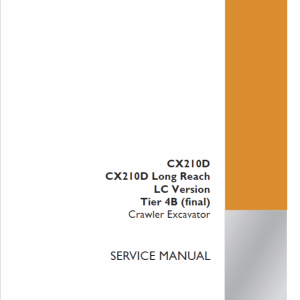Case Cx210d Crawler Excavator Service Repair Manual