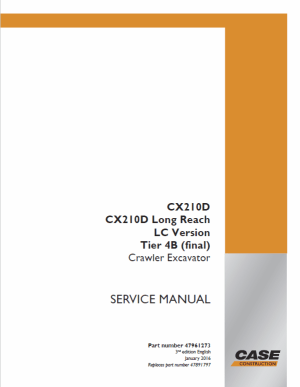 Case Cx210d Crawler Excavator Service Repair Manual