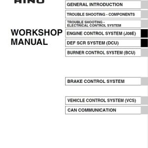Hino 238, 258LP, 268, 338 series Service Repair Manual