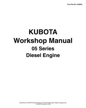 Kubota 05 Series Diesel Engine D1105 Service Manual