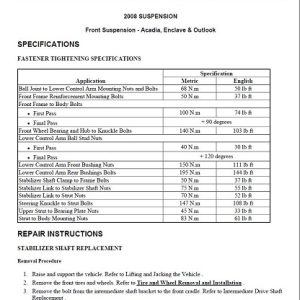 2008-2010 Buick Enclave Service Manual