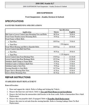 2008-2010 Buick Enclave Service Manual