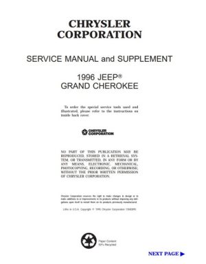 1996 Jeep Grand Cherokee Service Manual