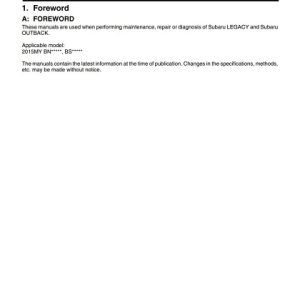 2015 Subaru Legacy Outback Service Manual