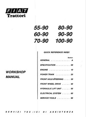 Fiat 55-90, 60-90, 70-90, 80-90, 90-90 ,100-90 Tractor Workshop Manual