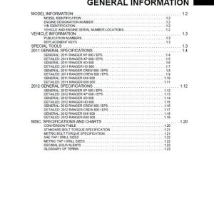 Polaris Ranger 800 XP HD 6X6 Service Manual