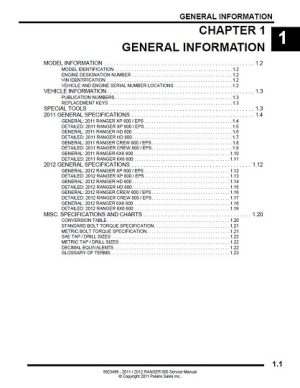 Polaris Ranger 800 XP HD 6X6 Service Manual