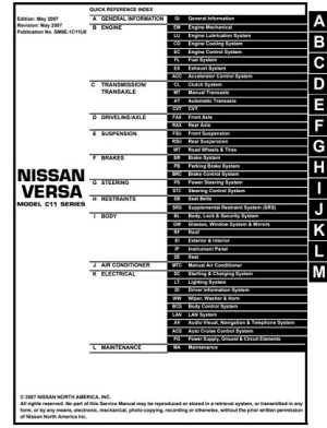 2008 Nissan Versa Service Manual