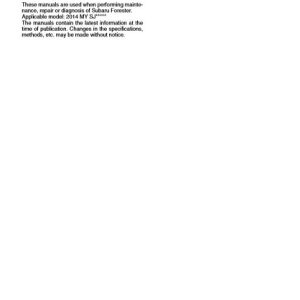 2010 Subaru Forester Service Repair Manual