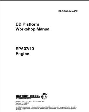 Detroit Diesel DD15, EPA07 Engine Workshop Manual