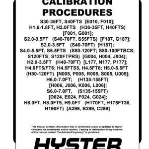 Hyster G187 Forklift Service Repair Manual
