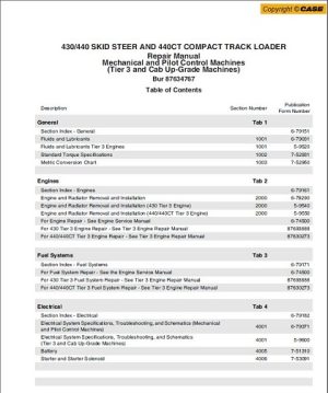 Case 430,440,440CT Skid Steer Service Manual