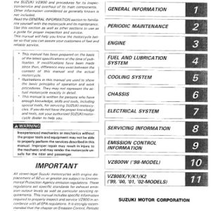1997-2002 Suzuki VZ800 Maraude Service Manual