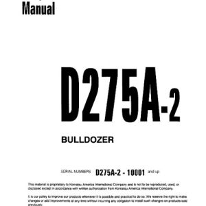 Komatsu D275A-2 Dozer Bulldozer Shop Manual