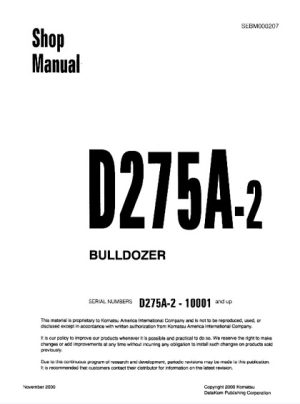 Komatsu D275A-2 Dozer Bulldozer Shop Manual