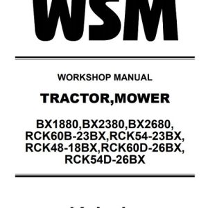 Kubota BX1880,BX2380, BX2680 Tractor Workshop Manual