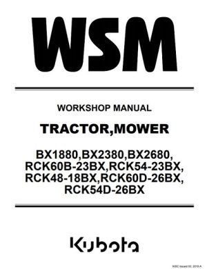 Kubota BX1880,BX2380, BX2680 Tractor Workshop Manual