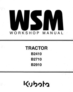 Kubota B2410, B2710, B2910 Tractor Service Manual
