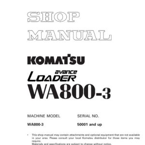 Komatsu WA800-3 Wheel Loader Shop Manual