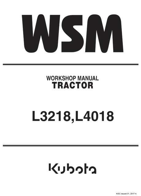l3218 Kubota L3218, L4018 Tractor Service Manual