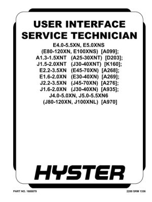Hyster A099 (E80XN, E100XN, E100XNS, E120XN) Forklift Service Manual
