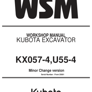 Kubota KX057-4,U55-4 Excavator Service Manual