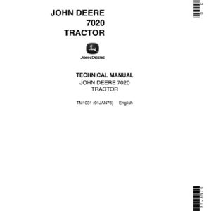John Deere 7020 Tractor Service Manual