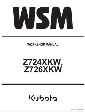 Kubota Z724XKW, Z726XKW Tractor Service Manual