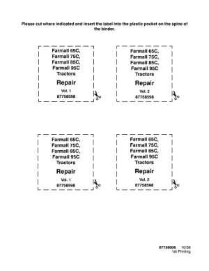 Case Farmall 65C, 75C, 85C, 95C Tractor Service Repair Manual
