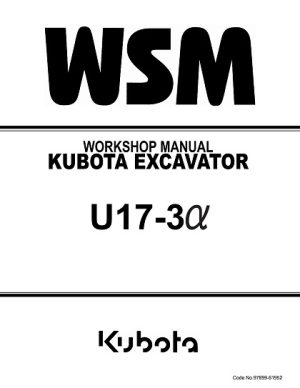 Kubota U17-3a Excavator Service Manual