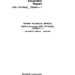 John Deere 160GLC Excavator Technical Manual