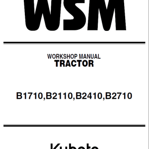 Kubota B1710, B2110 ,B2410, B2710 Tractor Service Manual