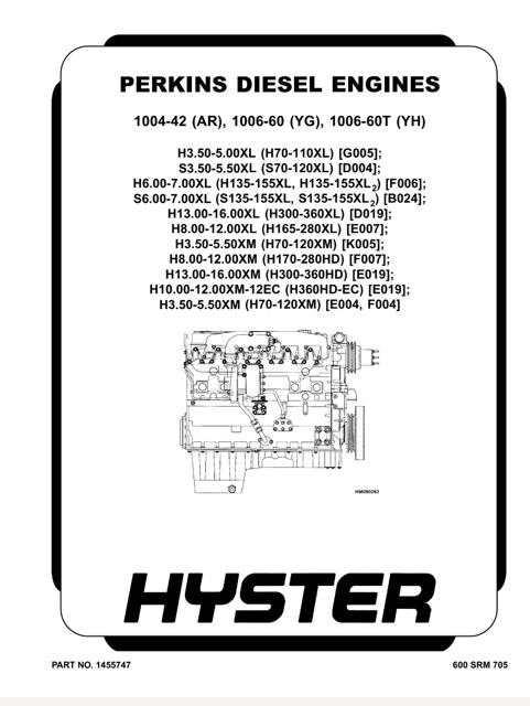 Hyster F006 (H6.00XL H7.00XL) Forklift Service Manual