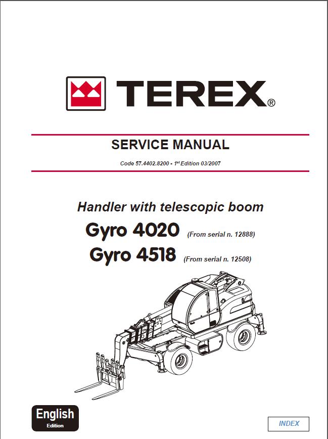 Terex Gyro 4020, Gyro 4518 Telescopic Handler Service Manual