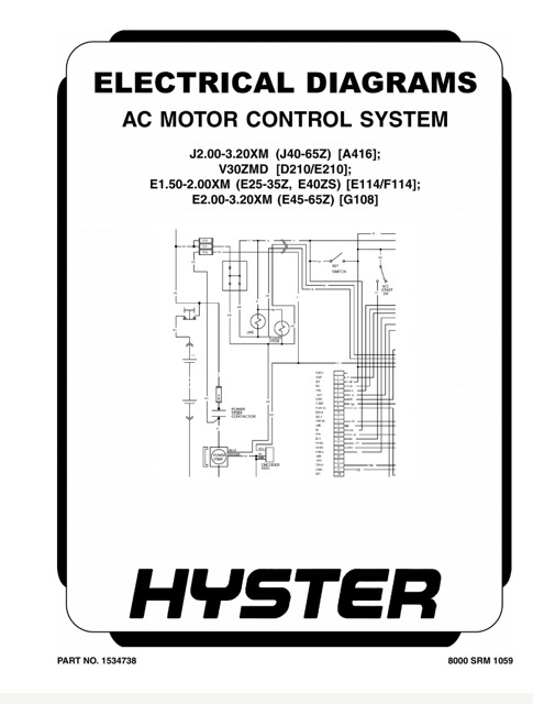 Hyster E210 (V30ZMD) Forklift Service Manual