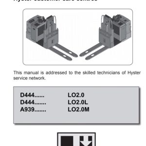Hyster D444 (LO2.0) Forklift Service Repair Manual