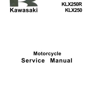 Kawasaki KLX250R, KLX250 Service Manual